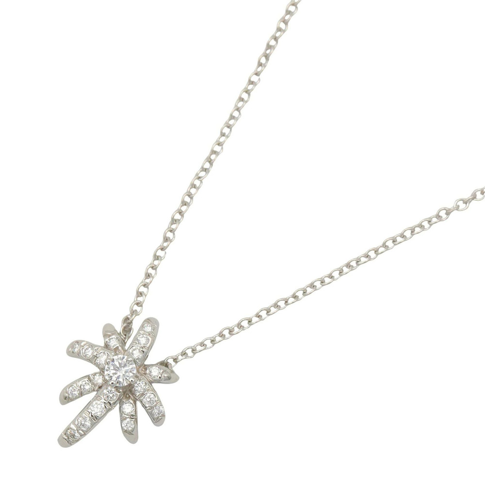 Tiffany Co Fireworks Diamond Necklace Platinum Silver